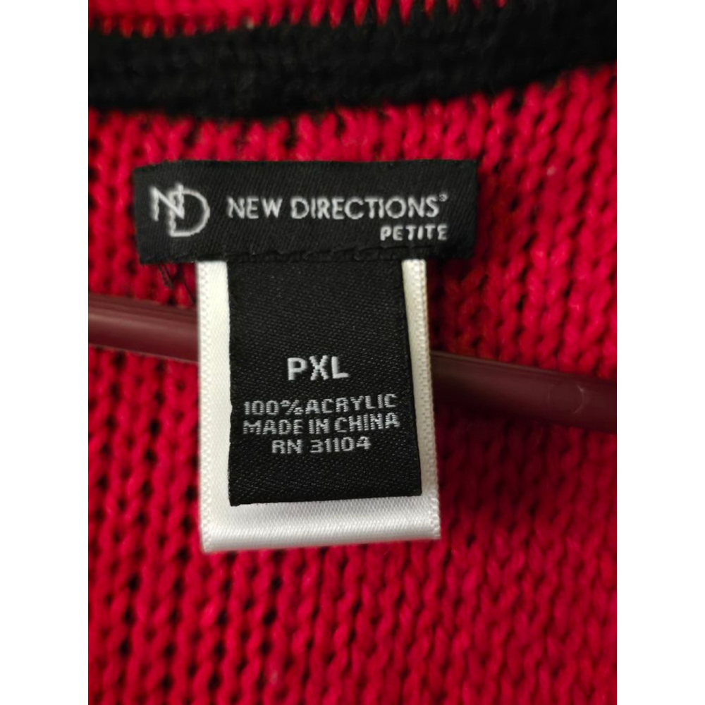 Women's New Directions Cardigan, PXL, Red & Black - Picture 4 of 8